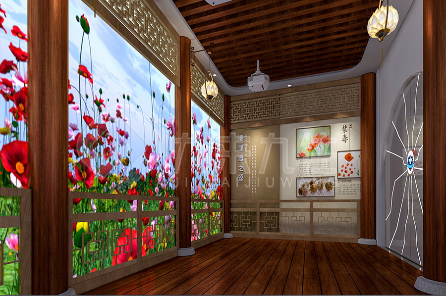 禁毒示范展館，高科技禁毒防艾展廳，展廳設(shè)計(jì)平面圖